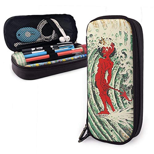 ZYWL Oficina y papelería Bolígrafos, lápices y útiles de escritura Estuches Aztec Pattern Leather Pencil Case with Zipper,8 X 3.5 X 1.5 Inch Microfiber Pu Leather Stationery Art Supplies College Offic