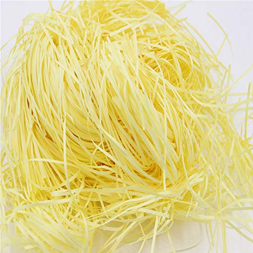 1 kg de papel de seda kraft triturado cremoso grande para rellenar cestas de regalo de Navidad de Pascua amarillo