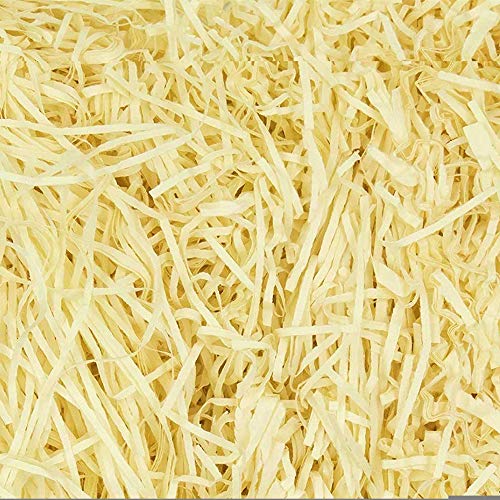 1 kg de papel de seda kraft triturado cremoso grande para rellenar cestas de regalo de Navidad de Pascua amarillo