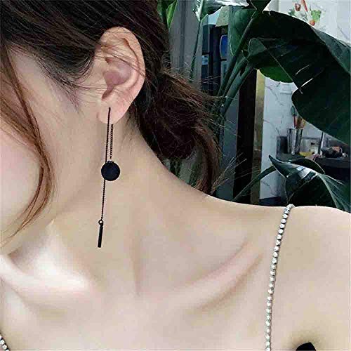 1 Pair Fashion Earrings Stud Long Tassel Chain Drop Earrings, Pull Through Earrings Threader Earring Jewelry Drop Dangle Party Charm,for Women Girls Gifts