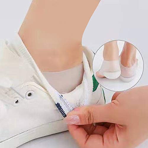 1 par de calcetines de aumento de altura, plantilla de silicona para mayor comodidad, set de media almohadilla de talón invisible, protector de talón transparente transparente 4cm/1.6inch