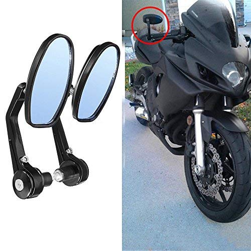 1 par Espejos retrovisores de la motocicleta de Espejo lateral universal de la barra del manillar de 7/8 22MM negro para la vespa