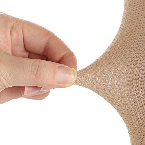 1 par Unisex de compresión Calcetines Largos Presión Prevent varicosas Venas de Las piernas Alivio del Dolor de Rodilla Medias Altas S-XXL (Color : Beige, Size : XXL)