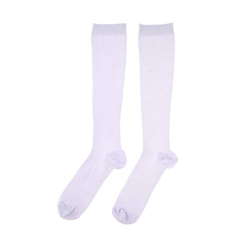 1 par Unisex de compresión Calcetines Largos Presión Prevent varicosas Venas de Las piernas Alivio del Dolor de Rodilla Medias Altas S-XXL (Color : White, Size : S M)