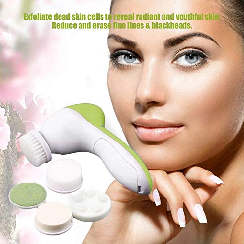 1 Set 5-en-1 Máquina de Lavado Eléctrico facial Limpiador de Poros Faciales Masaje de Limpieza Corporal Mini Cepillo de Masajeador de Belleza de la Piel