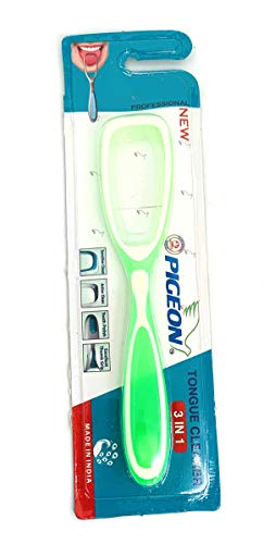 1 x Limpiador de lengua de calidad raspador de lengua forma redonda (verde)