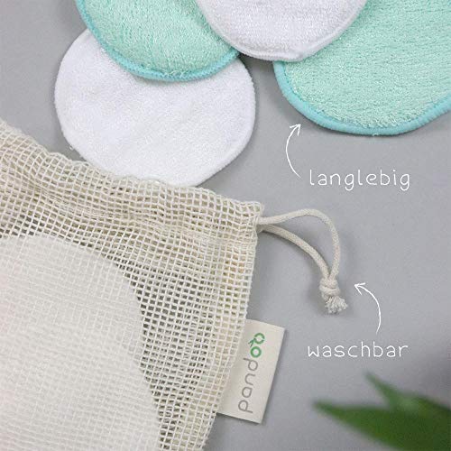 10 almohadillas de maquillaje reutilizables de bambú y algodón | Removedor de maquillaje lavable, menos residuos | Extremadamente suave, perfecto para la limpieza facial y para bebés.