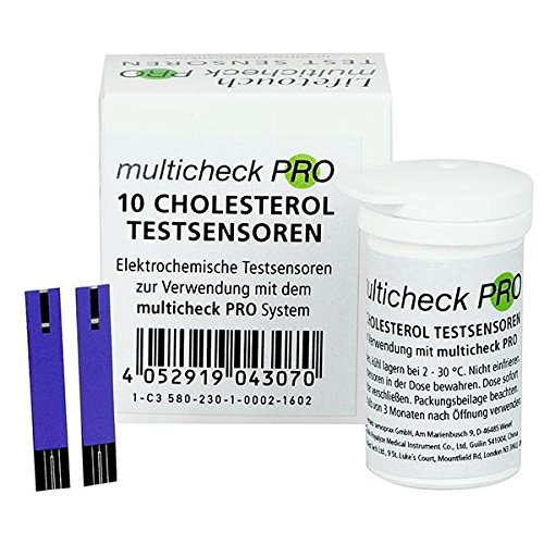 10 Colesterol Testsensoren (C3 580) - Electroquímico testsensoren para Uso con la multicheck PRO Sistema ┇ PZN 11304424