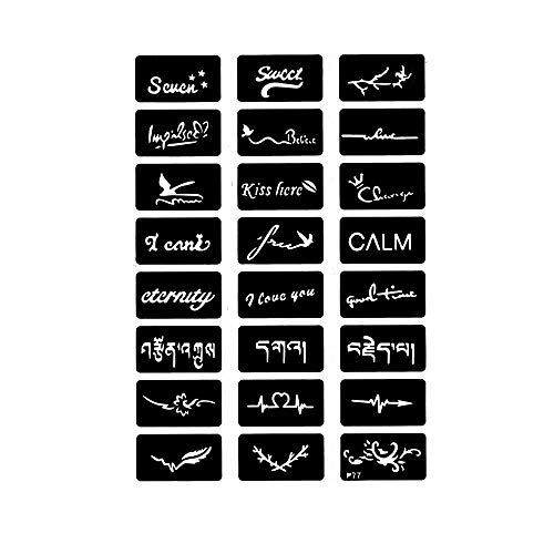 10 Hojas de Plantilla de Tatuaje Temporal,Plantilla de Tatuaje de Brillo Pequeño para Pintura de Arte Corporal, Apto para Hombres Y Mujeres