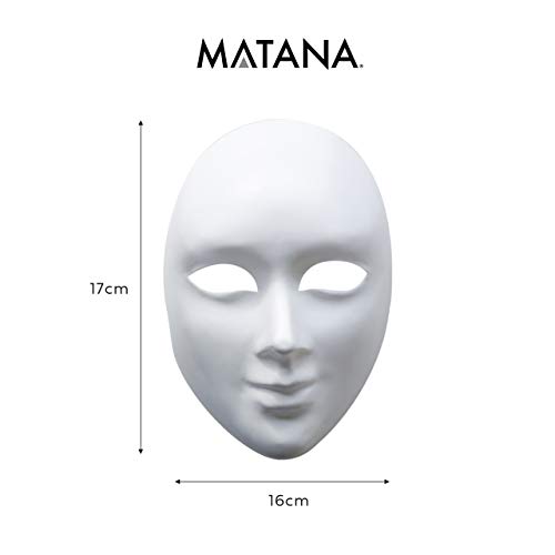 10 Máscaras Blancas Completa, Unisex - Máscara para Pintar De Disfraces, Decorar y Diseñar - PVC Halloween, Cosplay, Bricolaje DIY, Manualidades, Carnaval y Mascarada.