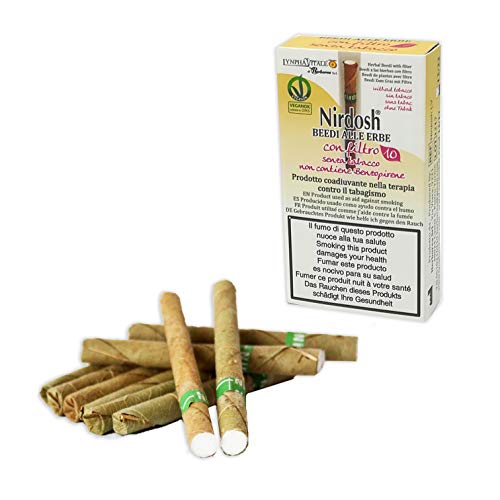 10 Paquetes de cigarrillos de hierbas Nirdosh con filtro – Programa para dejar de fumar – remedio contra el humo terapia 100% natural – paquetes de 10 cigarrillos cada uno – Dispositivo médico EU