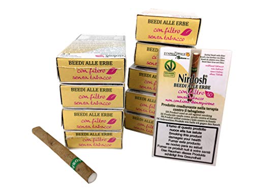 10 Paquetes de cigarrillos de hierbas Nirdosh con filtro – Programa para dejar de fumar – remedio contra el humo terapia 100% natural – paquetes de 10 cigarrillos cada uno – Dispositivo médico EU