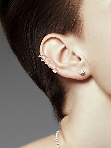 10 Pares de Clips de Cartílago Hélice Puño de Oreja de Acero Inoxidable Pendientes de Cartílago sin Agujero para Materiales de Mujeres Chicas, 5 Estilos (Acero y Dorado Rosado)