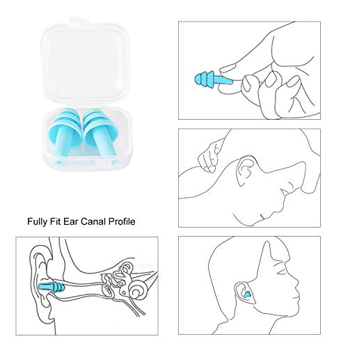 10 Pares de Tapones para los Oídos Tapones para los Oídos de Silicona Cancelación de Ruido Tapones para los Oídos Reutilizables a Prueba de Agua Con Estuche para Nadar y Dormir, 10 Colores Surtidos