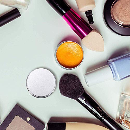 10 Pcs Tarros Cosmeticos Vacios,Contenedor de CosméTicos Redondo,Tarros de Aluminio,Tarros de Aluminio VacíO,FáCil de Usar, para Mini Velas, CosméTicos, LáPices Labiales, Lociones, Cremas (Plata)