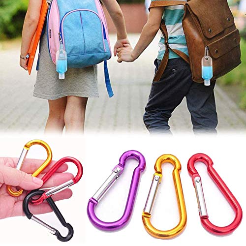 10 Piezas Botella de Viaje, 50ML Portátiles Botella de Viaje de Silicona a Prueba de Fugas para Champús, Lociones y Artículos de Tocador con Mosquetón y Tapa Abatible Botes Contenedores de Viaje