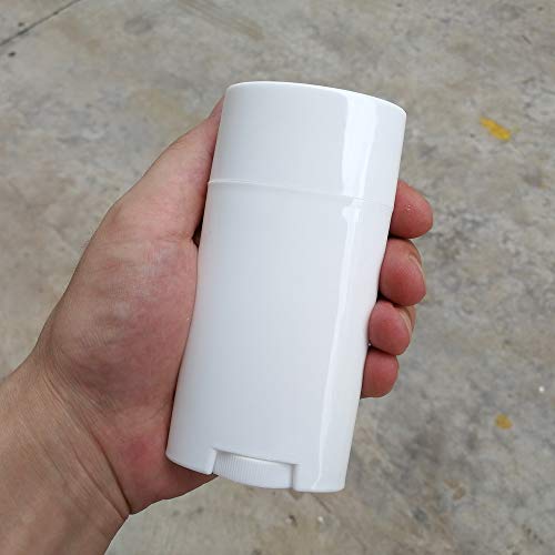 10 recipientes de desodorante vacíos de plástico blanco Twist-Up tubos rellenables para desodorante DIY, talón, bálsamo cosmético