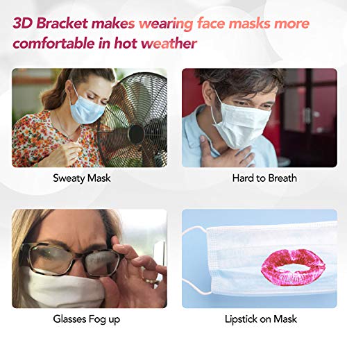 [10 unidades] 3D máscara soporte interior marco de soporte para uso cómodo, mantener la tela fuera de la boca, ayuda a respirar suavemente, protege el lápiz labial