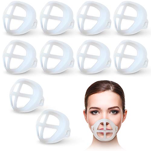 [10 unidades] 3D máscara soporte interior marco de soporte para uso cómodo, mantener la tela fuera de la boca, ayuda a respirar suavemente, protege el lápiz labial