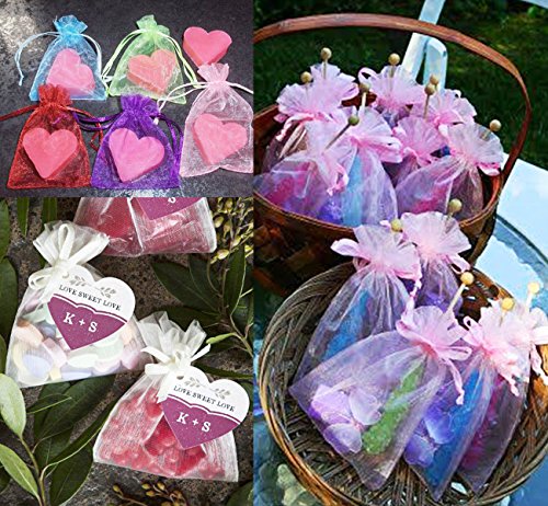 100 Bolsas Bolsitas de Organza de Boda 7X9cm ABSOFINE para Regalo Joyas Caramelo Dulces Recuerdo Favores Detalles de Boda