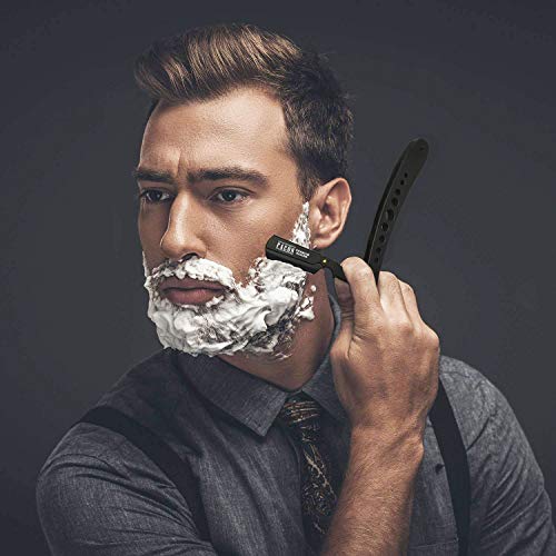 100 Cuchillas + Facón Profesional Clásico Borde Recto Barbero Navaja Afeitar - Precisa Shave Prima Calidad - incl. Guía de Instrucciones Paso a Paso