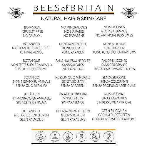 100% NATURAL - ACONDICIONADOR DE CABELLO - Con MIEL & LAVANDA - 250 ml - por BEES of BRITAIN - SIN SULFATOS, SIN PARABENOS, SIN SILICONA. Donamos 5% de nuestras ganancias para ayudar a salvar abejas.