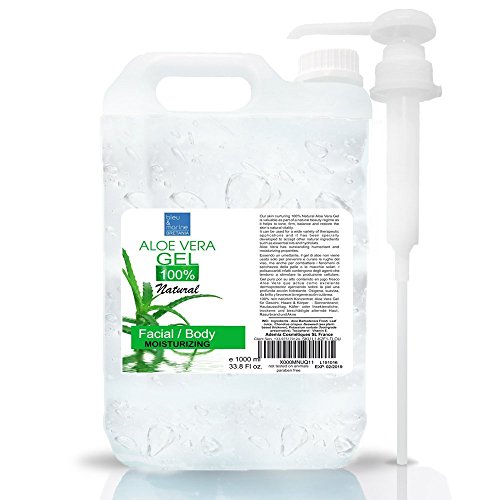 100% Natural Gel de Aloe Vera Refrescante Hidratante Rostro Cuerpo 1000 ml -