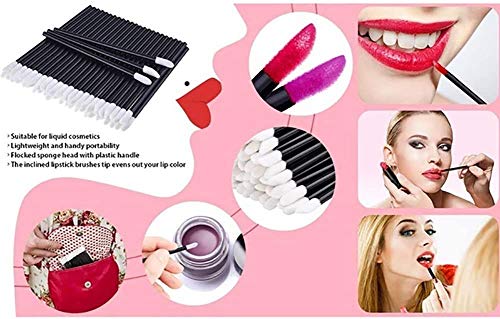 100 pcs Cepillos labios, pinceles labios desechables,cepillos labios aplicadores estilo varita mágica Varitas de Brillo Pincel de Labios,Perfecto Kits de Maquillaje