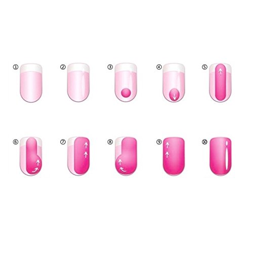100 piezas de uñas postizas en forma de abanico de color blanco para salón de belleza, herramienta de práctica