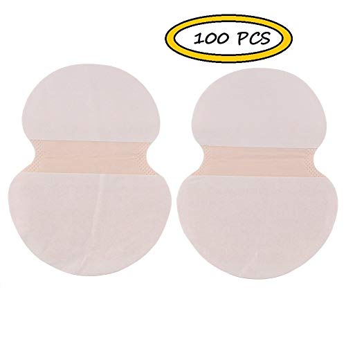 100 piezas Desechables almohadillas para el sudor de axilas protección contra el sudor y desodorante manchas, Sudor Almohadillas puro del color es suave absorbente