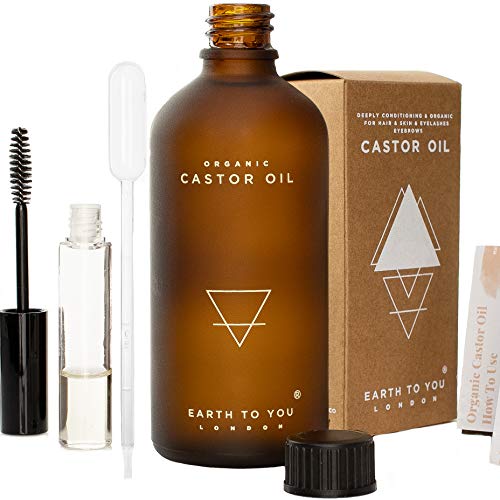 100% puro orgánico aceite de ricino. hexano libre, prensado en frío, no OMG para el cabello, pestañas y cejas crecimiento. Reparación pelo, hidrata la piel y labios. 3,4 oz – por tierra a usted