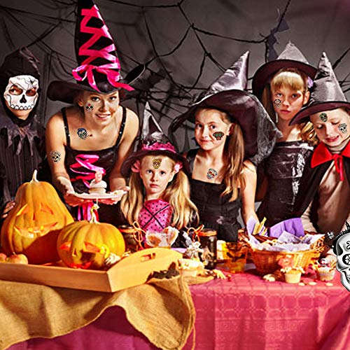100x halloween Tatuajes Temporales Para Niños Niñas, halloween mascarada Día de los Muertos esqueleto cráneo tatuajes adhesivos para adultos niños infantiles Fiesta de Halloween regalo Bolsas Relleno