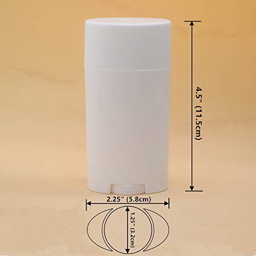 10pcs 75ml Desodorante Contenedor Vacío Plástico Blanco Twist-Up Tubos Recargables para DIY Desodorante Stick Talón Bálsamo Cosmético Blanco