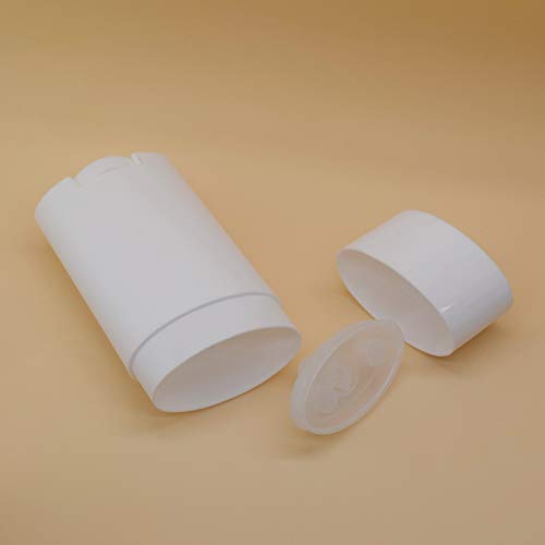 10pcs 75ml Desodorante Contenedor Vacío Plástico Blanco Twist-Up Tubos Recargables para DIY Desodorante Stick Talón Bálsamo Cosmético Blanco