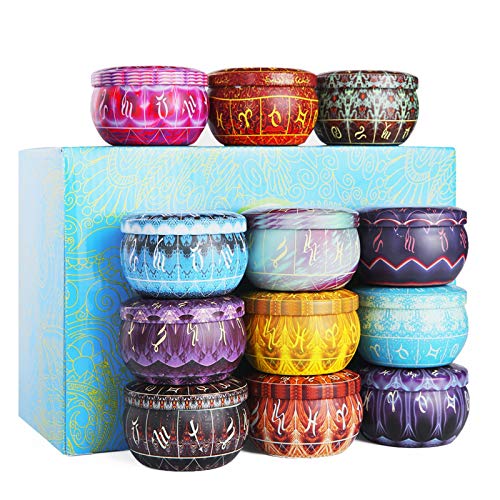 12 Constelaciones Regalo de Cumpleaños Velas Perfumadas 100% Cera de Soja Natural Vela Aromaticas para Baño, Yoga, SPA, para Festival y Bodas Aromaterapia Velas Decoración Regalo（12pack）