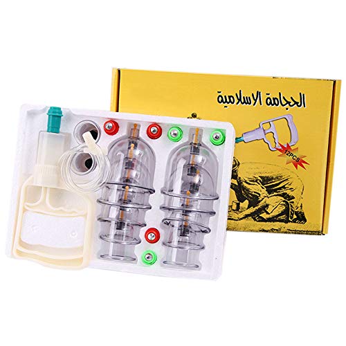 12 Juego de Tazas para Ventosas - Ventosas de Terapia Tradicional Biomagnética con Mango de Bombeo y Tubo de Extensión - Masajeador de Cara y Cuerpo al Vacío