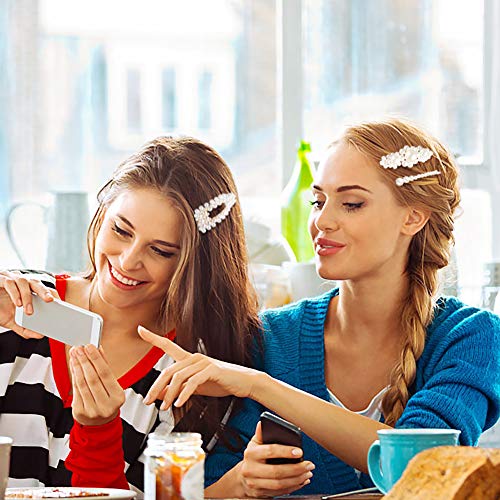 12 Pcs Clip de pelo perlas, Winpok Moda Clips de Pelo, Perlas Clips de Pelo Decorativos, para el Cabello Pasadores de Pelo para Mujer y Niña