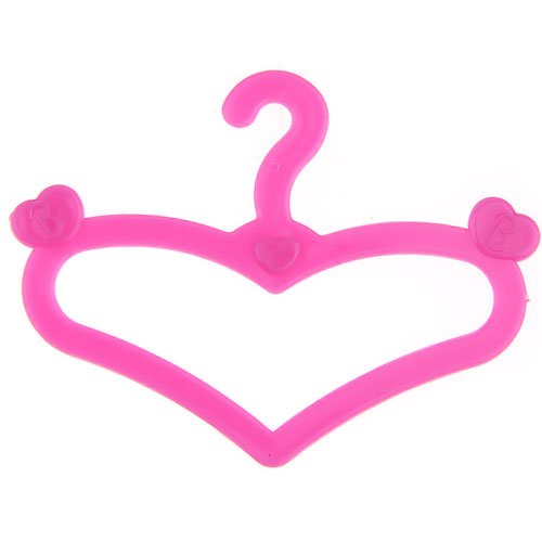 12 perchas para prendas de muñeca con forma de corazón, de 6 cm, color rosa, Rancom Style