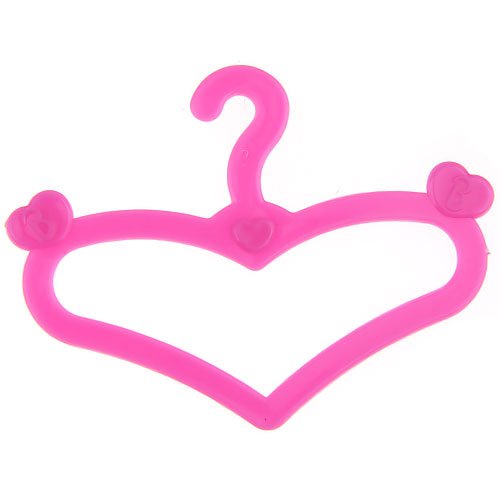 12 perchas para prendas de muñeca con forma de corazón, de 6 cm, color rosa, Rancom Style