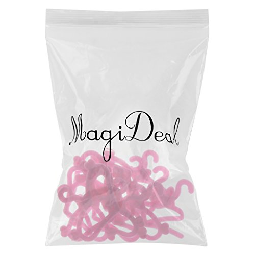 12 perchas para prendas de muñeca con forma de corazón, de 6 cm, color rosa, Rancom Style