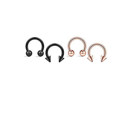 12 Piezas Acero Inoxidable Piercing Nariz Anillo Piercing Septum Caballo Aros Helix Tragus Oreja Piercing Labio Ceja 6 Pares
