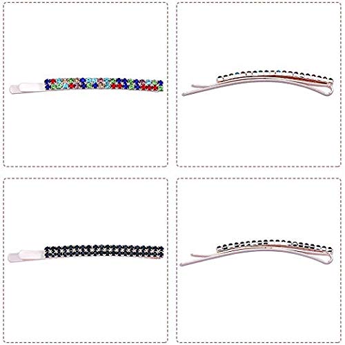 12 Piezas Rhinestone Bobby Pins Crystal Horquillas para el pelo Pinzas para el cabello de metal Decoración para mujeres niñas