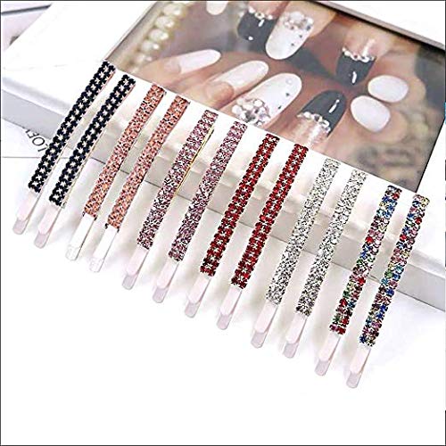 12 Piezas Rhinestone Bobby Pins Crystal Horquillas para el pelo Pinzas para el cabello de metal Decoración para mujeres niñas