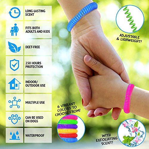 12 Pulsera Repelente de Mosquitos, Antimosquitos| Sin DEET, 100% Natural, 250+ Horas Protección| Ajustable e Impermeable| Exteriores Viajes Camping Senderismo| Seguro y Efectivo para Adultos Niños.