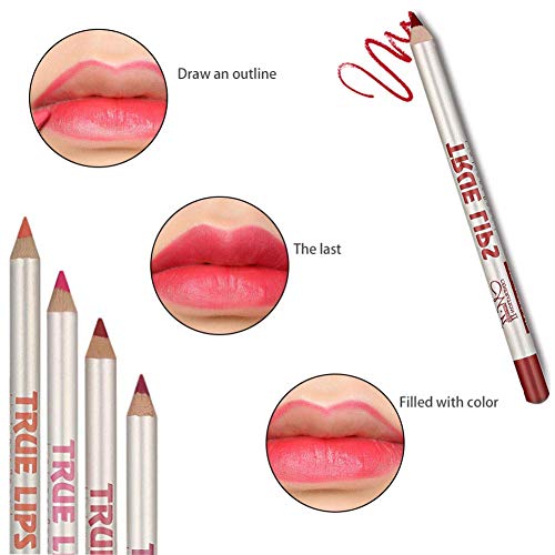 12 Varios colores Lip Liner Set Lápiz labial resistente al agua Lip Liner Pencil Lápiz delineador de labios de larga duración Set