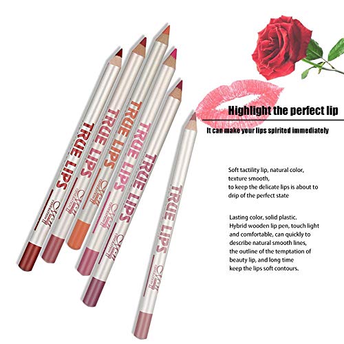 12 Varios colores Lip Liner Set Lápiz labial resistente al agua Lip Liner Pencil Lápiz delineador de labios de larga duración Set