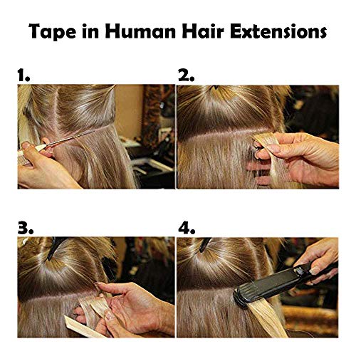 12"(30cm) SEGO Extensiones Adhesivas de Cabello Natural Sin Clip 2g*10pcs #70 Blanqueador Blanco 100% Remy Pelo Humano Tape in Hair Extensions (20g)