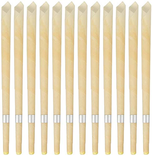 12Pcs del Oído Velas, Fragancias Cera De Abejas Vela Conos -Auriculoterapia Cera Remover-Standard Cono Hueco Velas con Discos Protectores para El Oído del Bloque