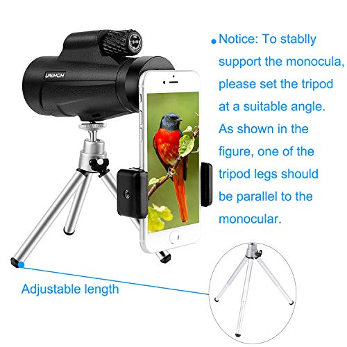 12X50 High Power Monocular HD Dual Focus Scope, Waterproof Compact Monocular with Smartphone Tripod and Mount Adapter, BAK4 Multi-Coated Zoom Lens for Hunting Bird Watching Camping