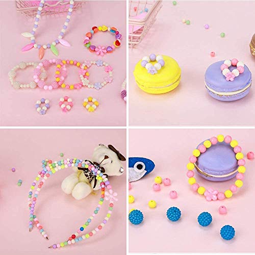1300pcs Set Pulseras Niña Cuentas para Collares Juguete de Cuentas DIY Cuentas Coloridas para Hacer Pulseras Niñas